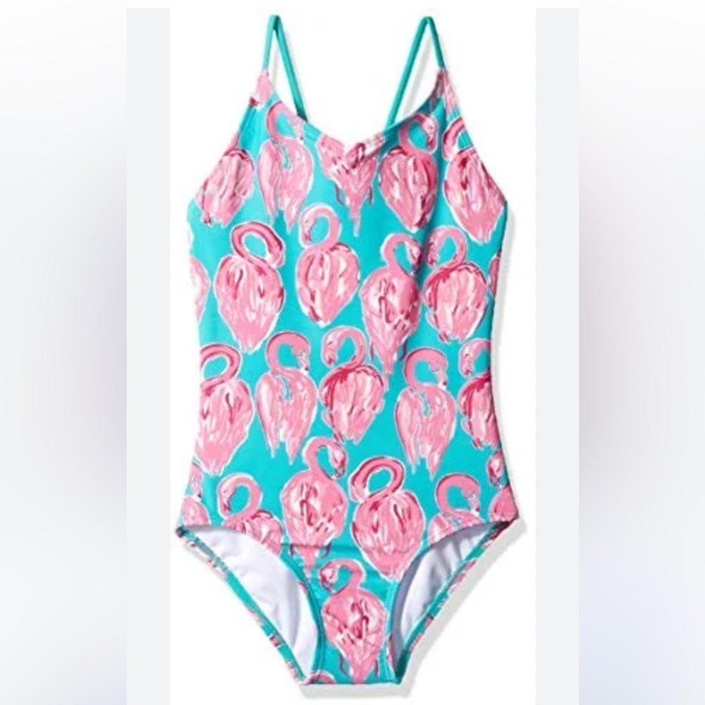Toddlers Girl Kanu Surf Flamingo Print One Piece Swim Suit Size 2T